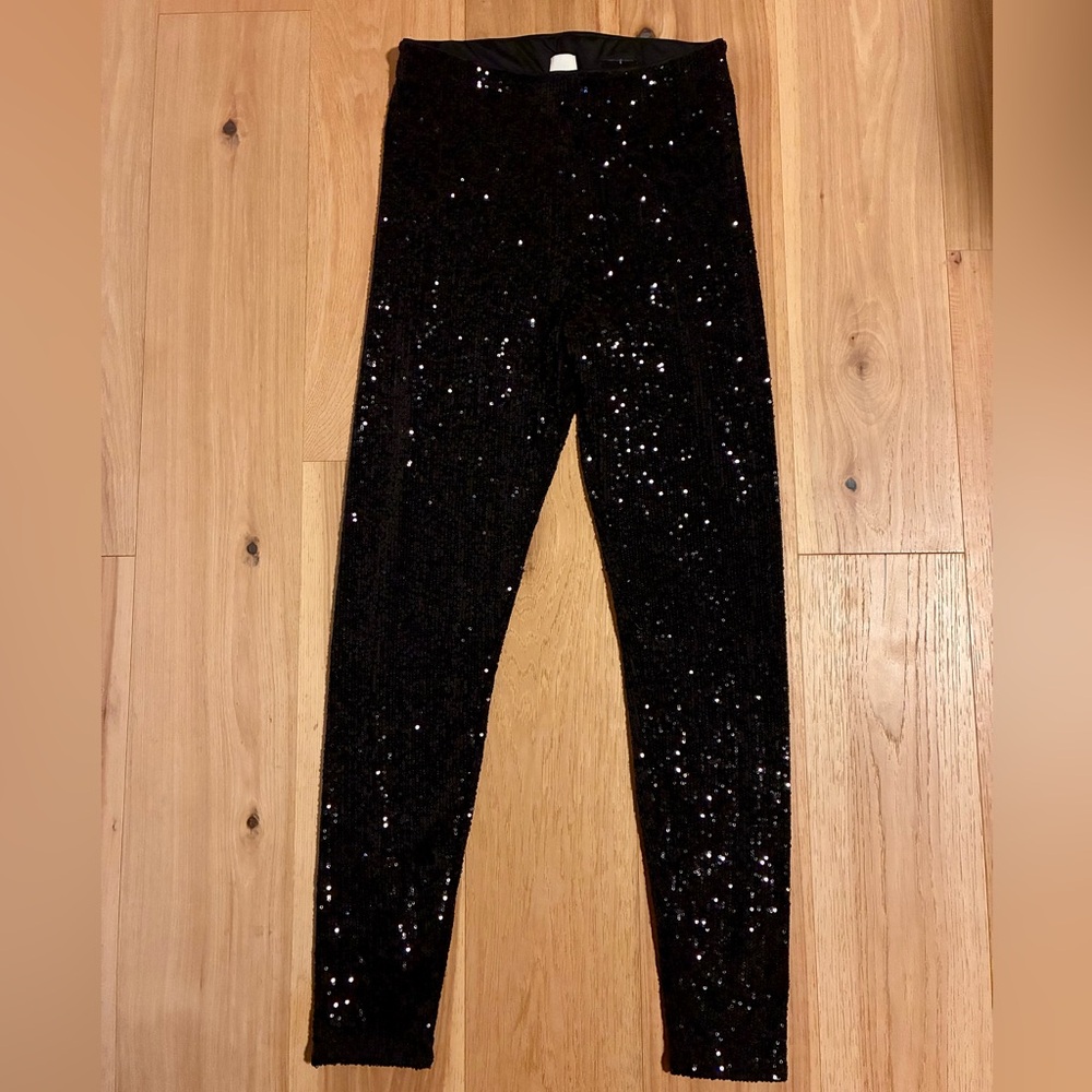H&M Black Sequin high waisted leggings